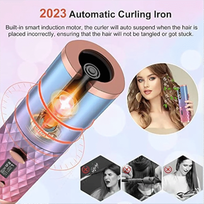 Cordless Automatic Hair Curler – Portable Rotating Curling Wand with Auto Shut-Off | Effortless Curls Anytime, Anywhere - Image 6