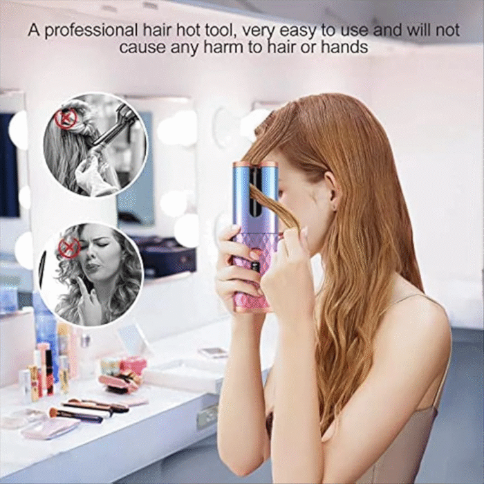 Cordless Automatic Hair Curler – Portable Rotating Curling Wand with Auto Shut-Off | Effortless Curls Anytime, Anywhere - Image 5